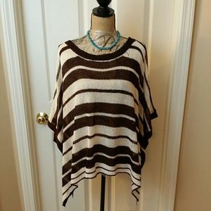 Thin Knit Striped Poncho by Roommates Size 3x